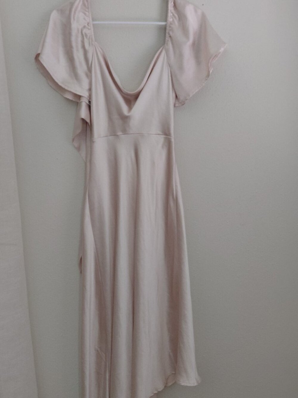 Selfie Leslie Blush Pink Satin Midi Dress